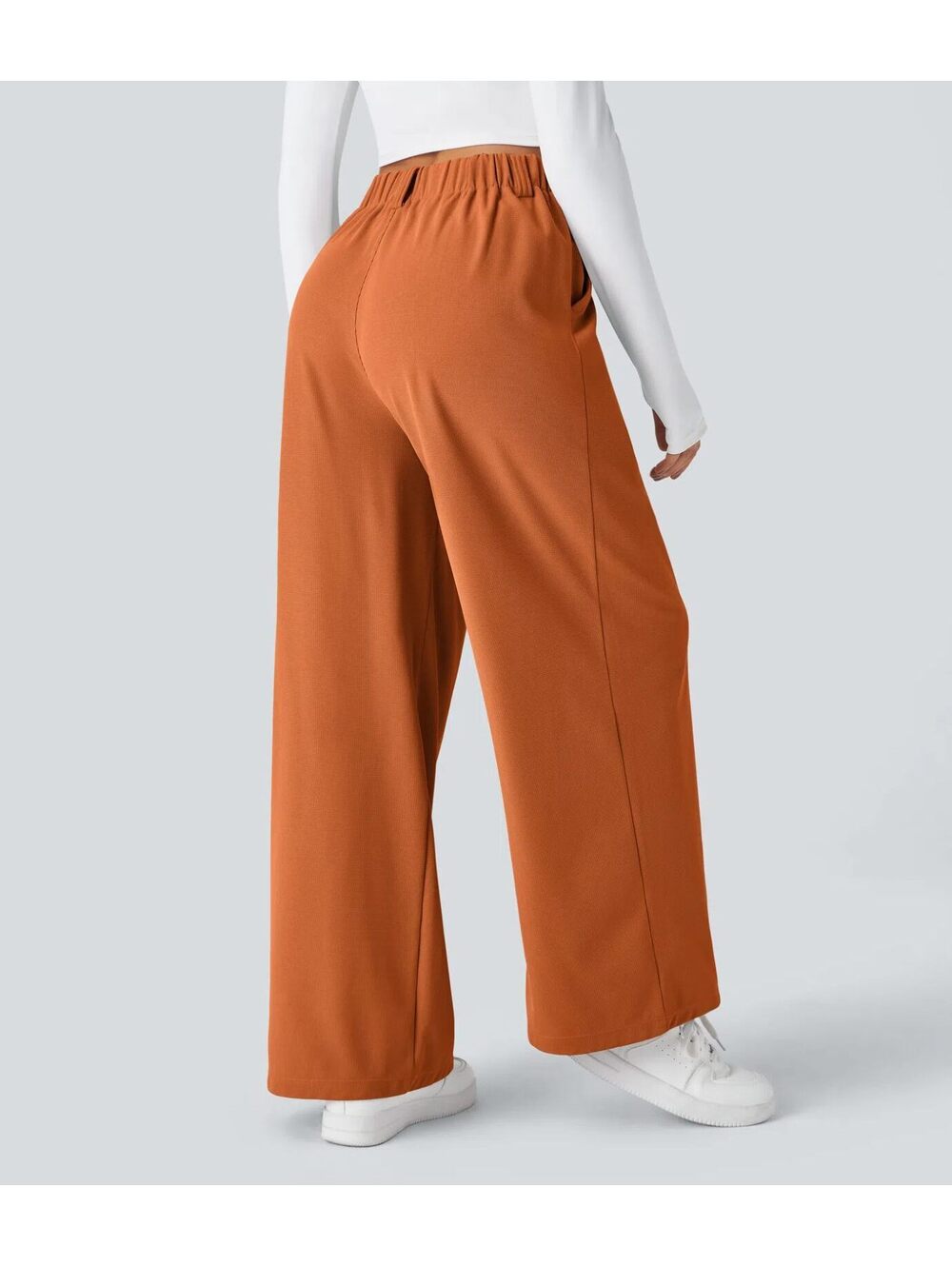 HALARA High Waisted Pocket Wide Leg Waffle Work Pants- Size L Regular - Picture 3 of 3